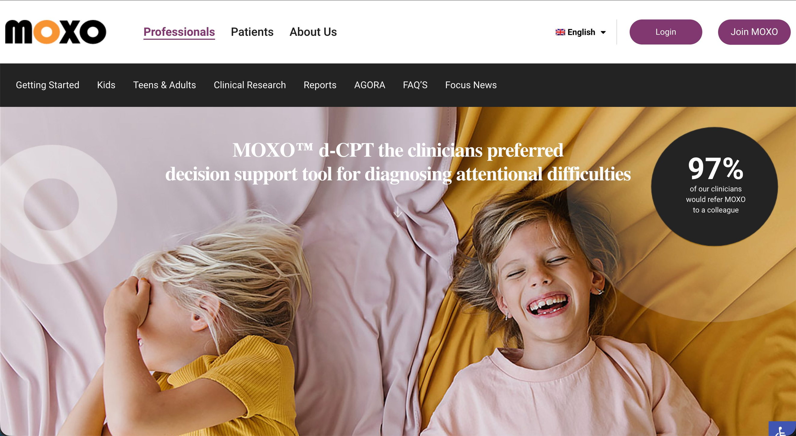 MOXO website — before